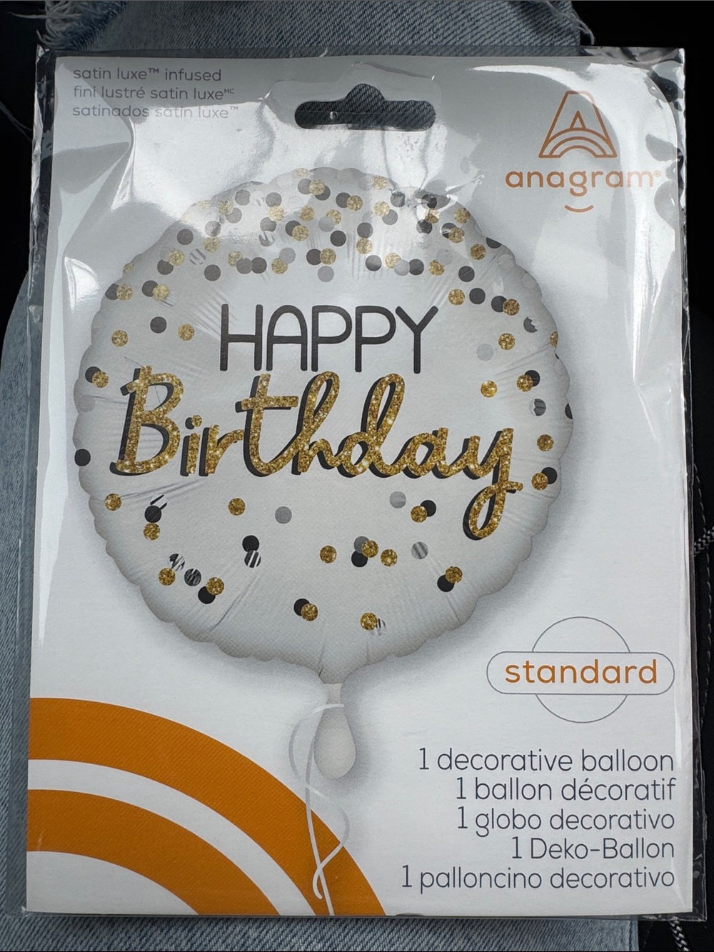 “Happy Birthday" Gold & black Decorative Balloon